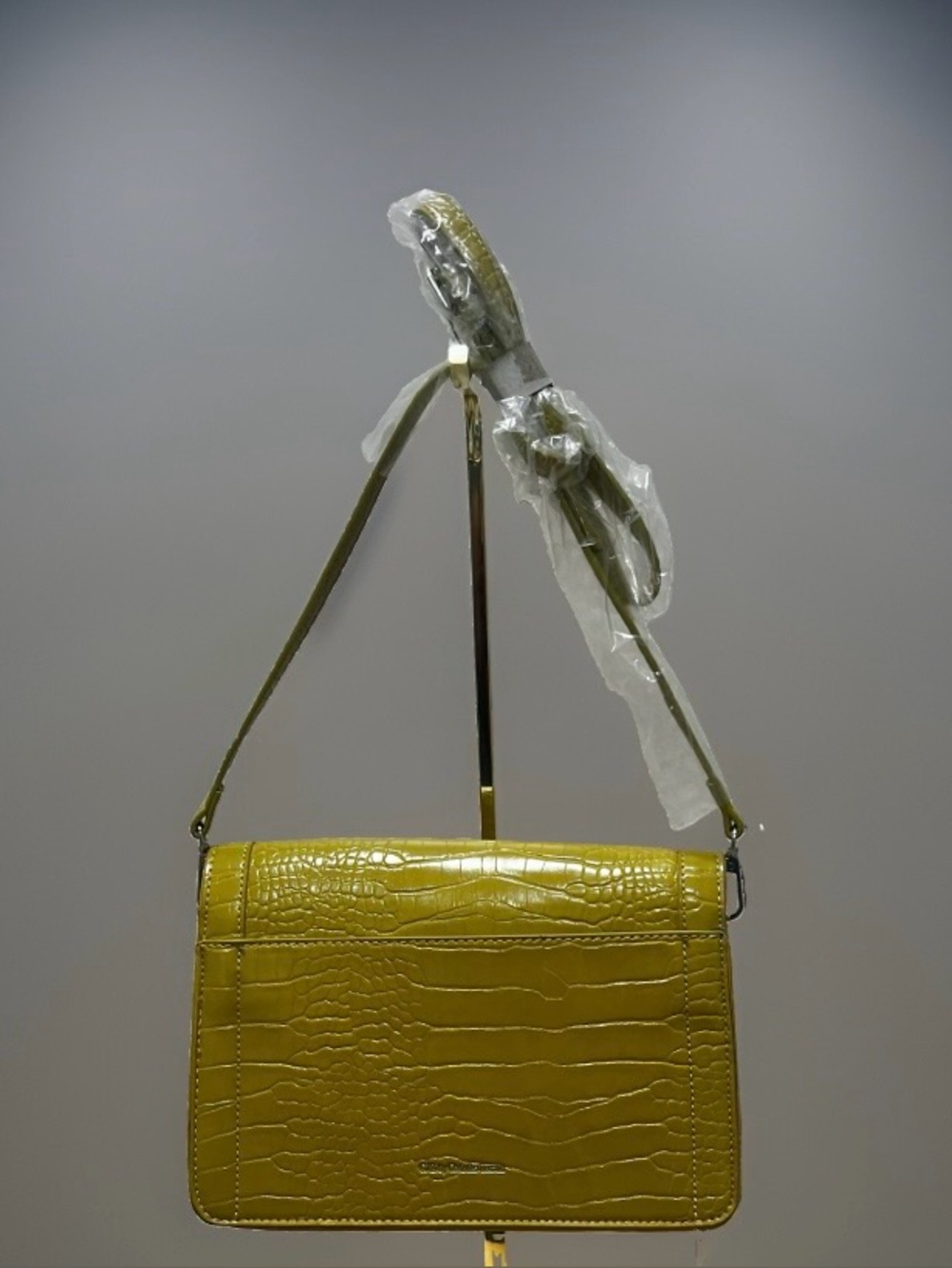Christian Lacroix Vibrant Crocodile-Embossed Purse Lime-Green - Picture 2 of 5